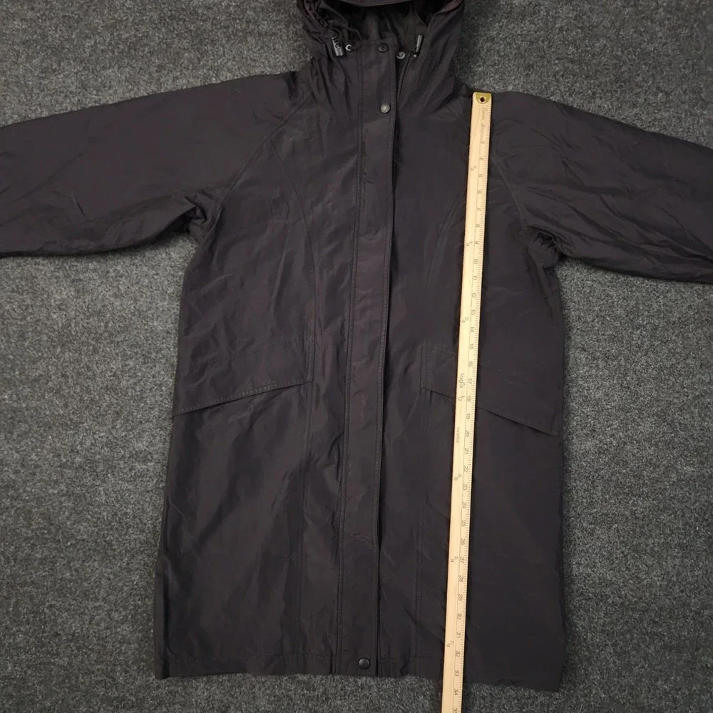 L.L. Bean Womens Medium Black Gortex Extreme Wet Weather Full Zip Hooded Jacket - Picture 5 of 12